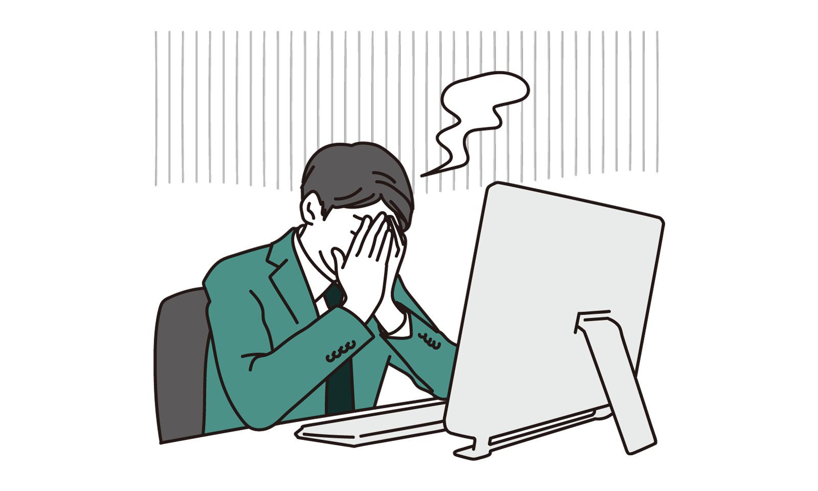 悩んでいるビジネスマンのイラスト