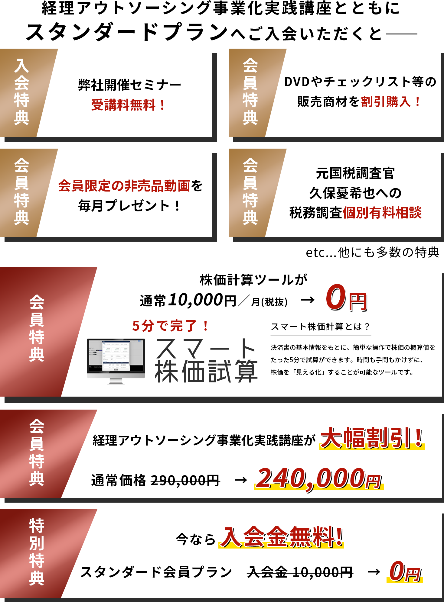 断然お得!スタンダード入会とともにお申込み