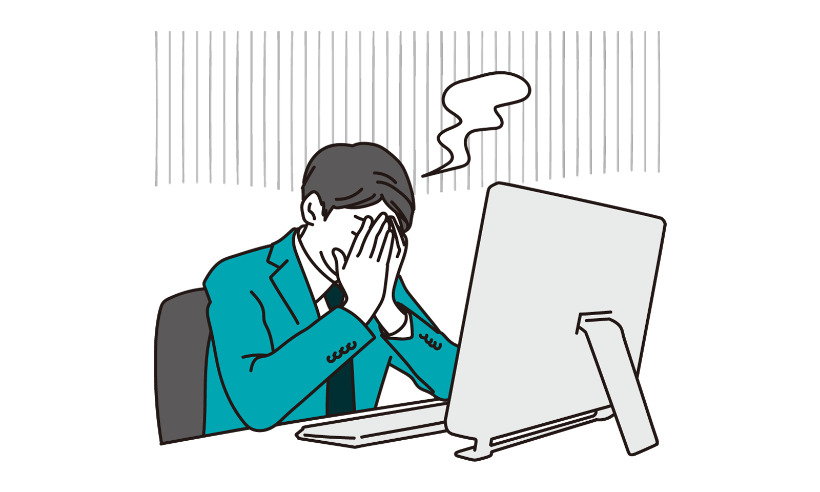 悩んでいるビジネスマンのイラスト