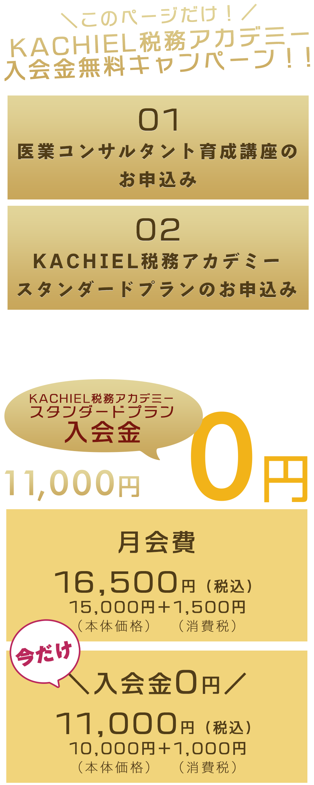 ＼このページだけ！／KACHIEL税務アカデミー入会金無料キャンペーン！！