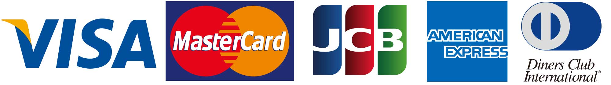 お支払いはクレジットカード決済、または、口座振替となります。 使用できるカードは、VISA、MASTER CARD、JCB、AMERICAN EXPRESS、DINERS CLUBの5種類です。